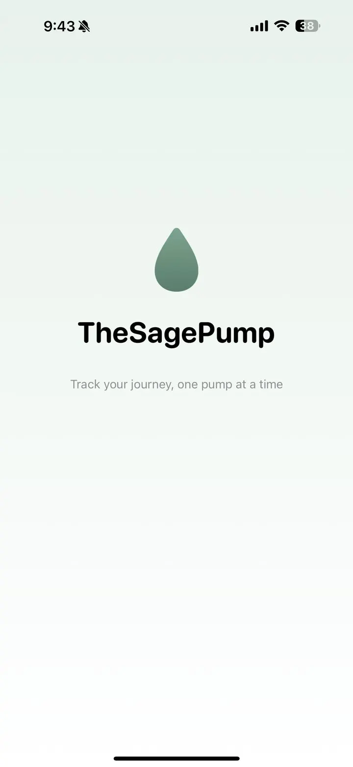 The Sage Pump app: welcome screen
